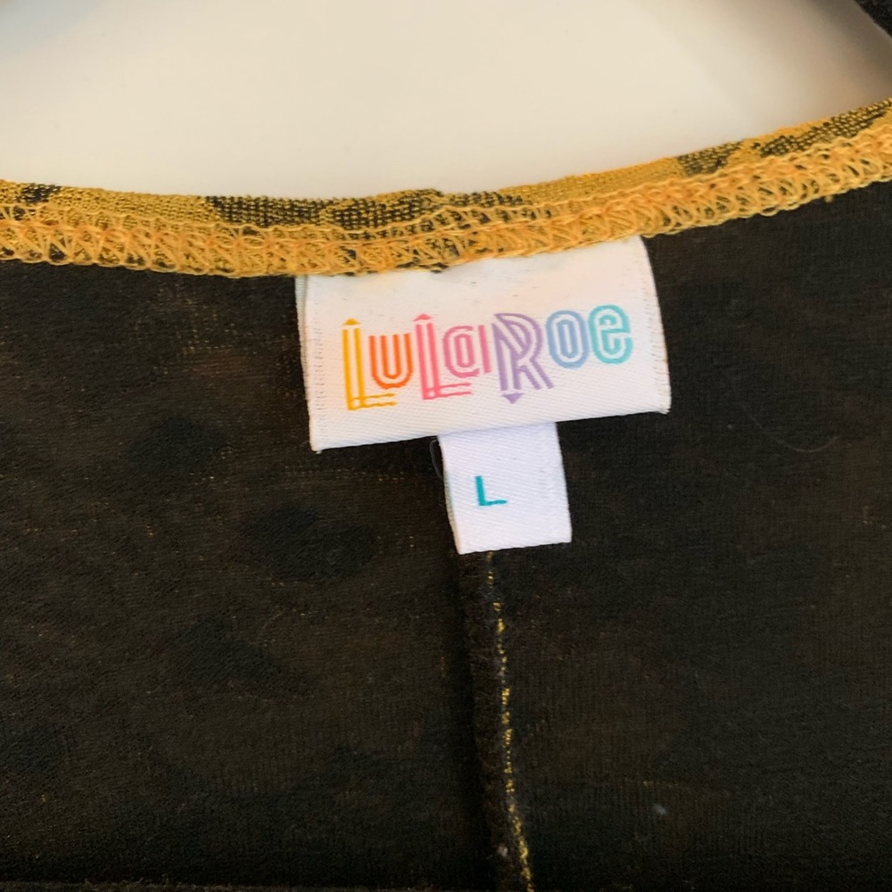 BOHO⚡️ lularoe lindsay mustard / gold lace kimono - Picture 3 of 7